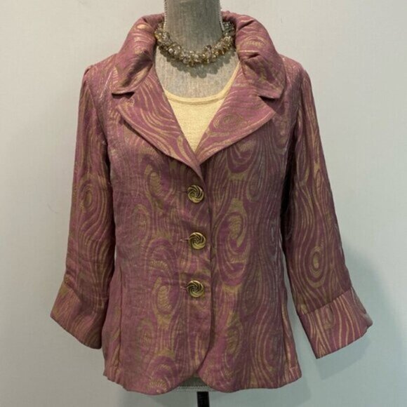 Vivian Shyn Gold flex Blazer size XL coat - Picture 4 of 12